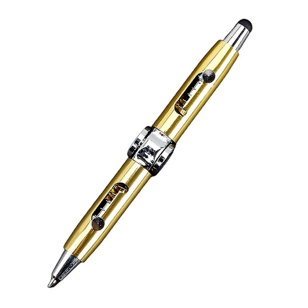 Multifunktionell metallskal kapacitiv penna Fidget Spinner leksak stressavlastning kulspetspenna[HK] Gold