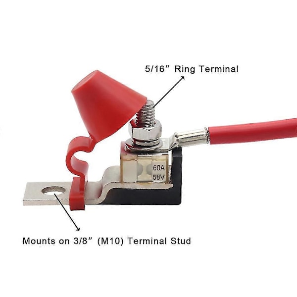 Bay Marine-supply Mrbf Terminal Säkringsblock Kit Kompakt Marin-klassad Batterisäkring-Excellens[HK] 150A