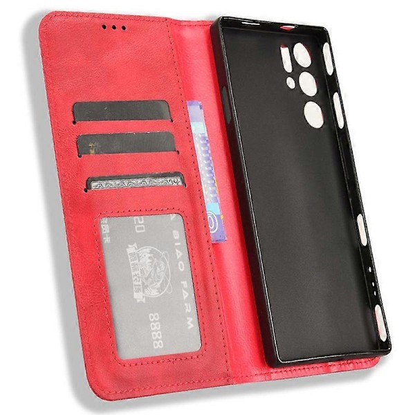 Til ZTE nubia Red Magic 9 Pro 5G/9 Pro+ 5G Læder Etui Magnetisk Flip Wallet Cover[HK] Red