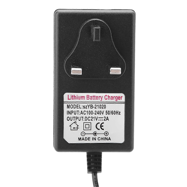 AC 100-240V DC 21V 2A Turvallinen Lataus Virtalähdeadapteri Litiumioniakku Laturi[HK] UK Plug