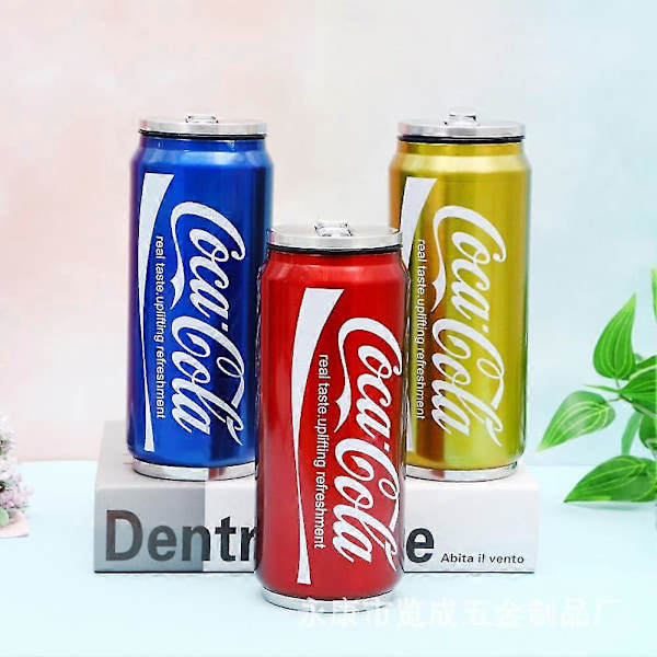 Kaesi 350ml 500ml Rostfritt Stål Utomhus Bil Isolerad Sugrör Cola Burk Flaska Mugg[HK] 500ML Red