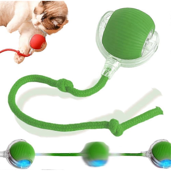 Interaktiv Rullende Hundeball Smart Automatisk Selvrullende Ball Leke Elektriske Hundeballer for Hund/Katt[HK] Green