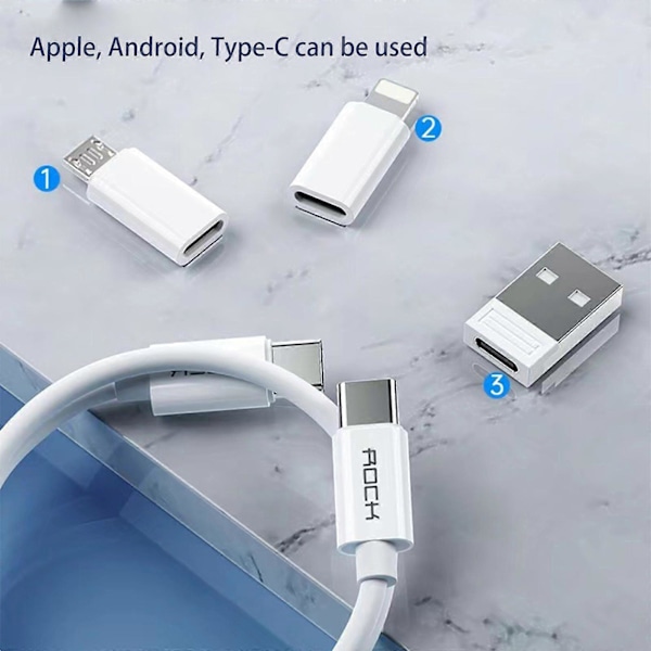6-i-1 Multi USB Laddningsadapter Kabelkit, USB C till Lightning kabelbox, Konverteringsset 100% NYTT [HK] Black