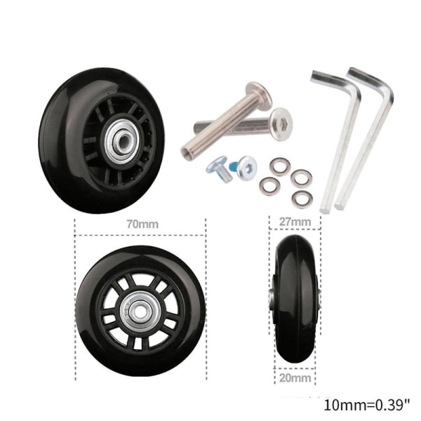 Matkalaukun Pyörät Vaihtopyörät Matkalaukun Pyörivät Pyörät Tarvikkeet [HK] PU70mm*27mm