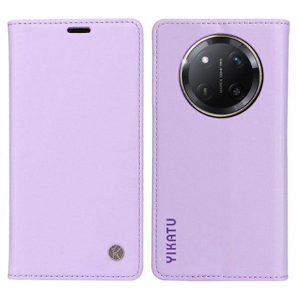 För Honor Magic7 Lite 5G/ X9c 5G Plånboksfodral Kortplats Ställ Läder Telefonskal [HK] Light Purple