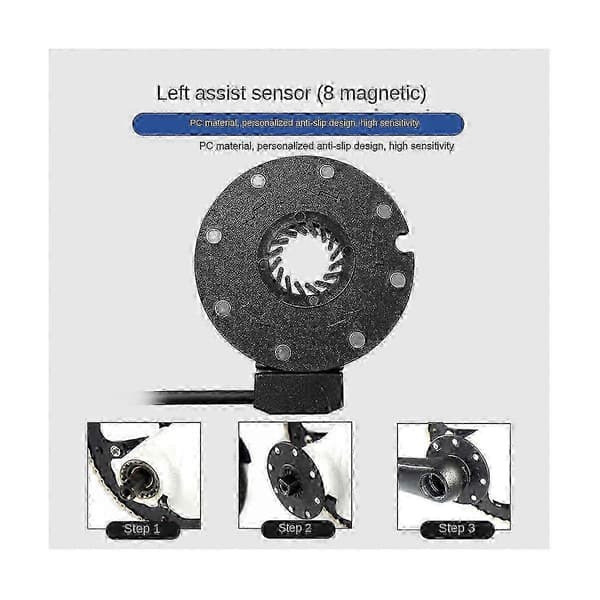 36/48V Elcykel med magnetisk effektsensor og dobbelte Hall PAS-sensorer F-8C[HK] Black