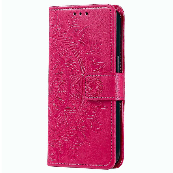Samsung Galaxy A35 5G Lompakkokotelo Mandala-kuvio Kukka PU-nahkainen puhelinkotelo [HK] Rose