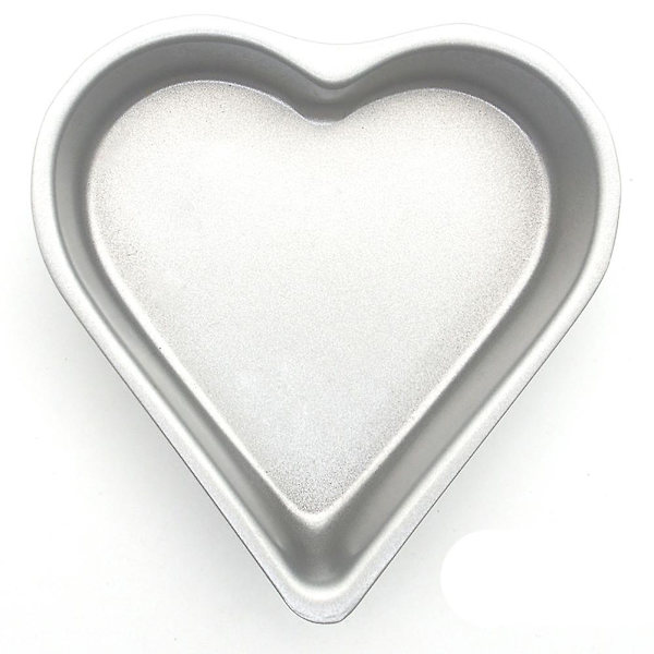 Non-stick kageform i hjerteform med jordbær, til bagning af ostbrød, gelébudding, køkkenudstyr [HkkK] Silver heart