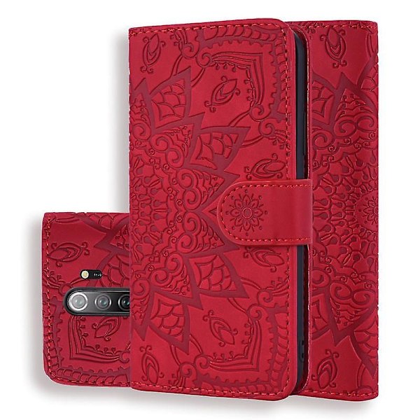 Plånboksfodral för XiaoMi RedMi NOTE 8 PRO Premium PU Läder Flip Cover Mandala[HK] Red