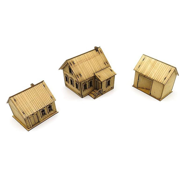 1/72 Trä Europeiskt Hus För Mikro Landskap Sandbord Arkitektur Modell Stil A[HK] Style B 8cm