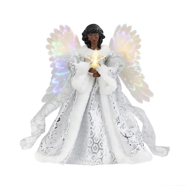 Christmas Tree Topper Usb Led Light Angel Fairy Festive Decorations Xmas Tree Top Ornament[HK]