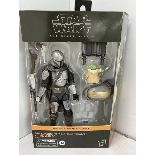 Star Wars The Black Series - Din Djarin The Mandalorian Och Barnet Baby Yoda Ledade Rörliga Actionfigur Modellleksaker[HK] with box