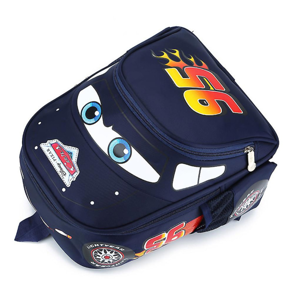 Lightning Mcqueen The Cars Print Kids Boys Cartoon Ryggsekker Skoleveske[HK] Deep Blue