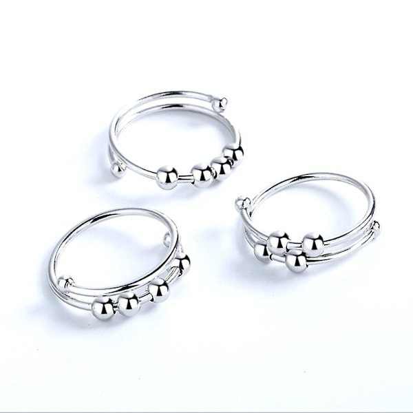 Enkelt Spiral Ring Perler Anti Stress Angst Ring Legetøj Til Pige Kvinder[HK] Gold 1 PC