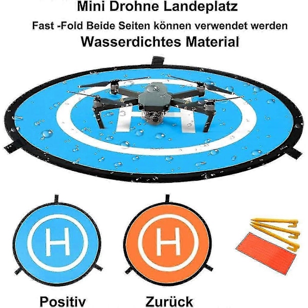 Drone Landingsplads, 75cm/29.52in Universal Lysende Foldbar Helipad, Vandtæt Foldbar Landingsplads Drone Tilbehør[HK] 55cm