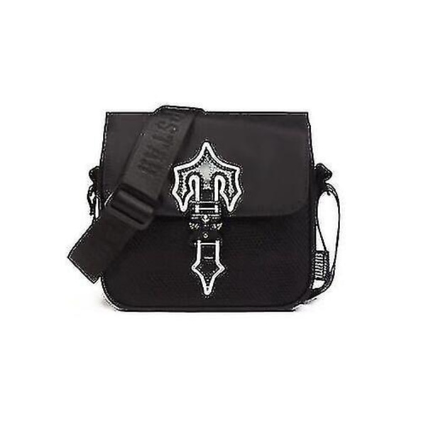 2023 Unisex Postmand Taske Fashion Messenger Bag Oxford Cloth Hip Hop Taske-yky[HK] black reflective