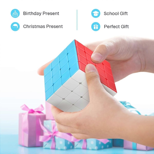 3x3/4x4/5x5 Speed Cube Magic Cube för barn och vuxna, Stickerless[HK] 4x4x4