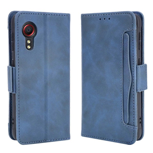 Læder Wallet Beskyttelsesetui med Flere Kortlommer til Samsung Galaxy Xcover 5[HK] Style D Multicolor
