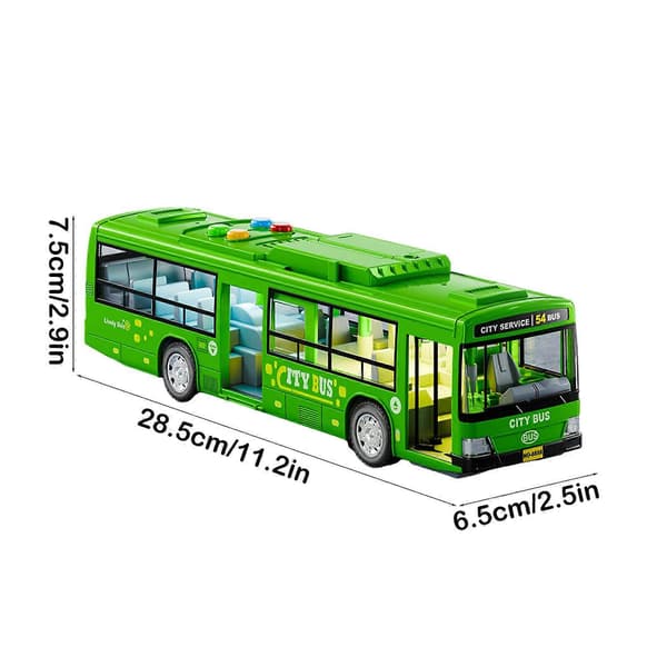 Lekebuss for barn, simulering, stor døråpning, lys, stemme, bybussmodell, simuleringsbuss, lekebuss, buss, gutt