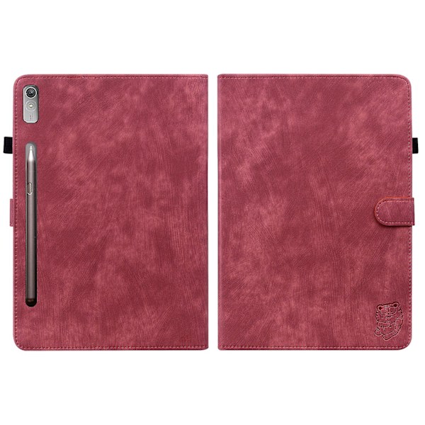 Lærnettbrettveske for Lenovo Tab P12[HK] Red