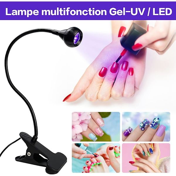 HKK UV-lamppu kynsigeelille American Pose Ultraviolet-hoito UV-valo 3W USB Led-lamppu UV-lamppu pidikkeellä kuivaava liimakovetuslamppu geelille