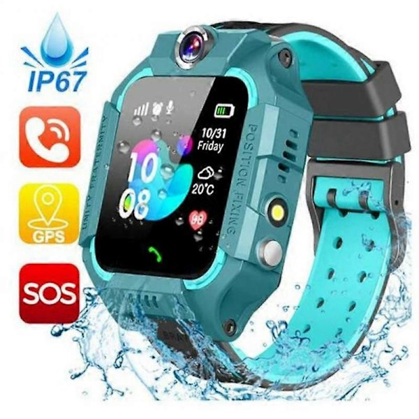 Uusi 2023 älykäs lasten kello GPS-puhelu viestikortti Sim vedenpitävä älykello lapsille S0S valokuva purple Waterproof