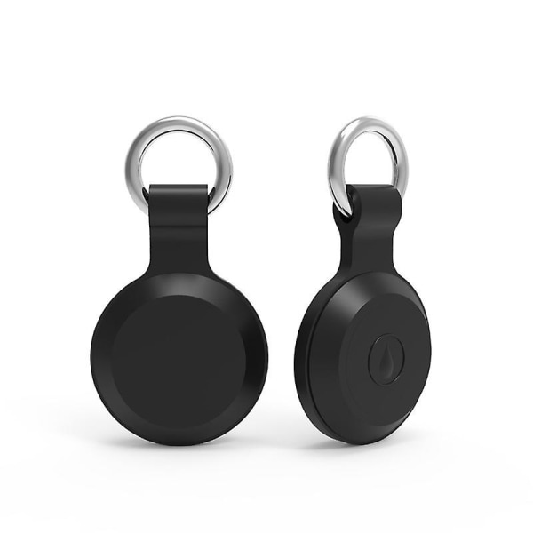 Case AirTag, 2kpl Pehmeä silikoni , anti-scratch vedenpitävä cover avaimenperällä avaimille, lompakolle, matkalaukkuille, lemmikkieläimille[HK] Black