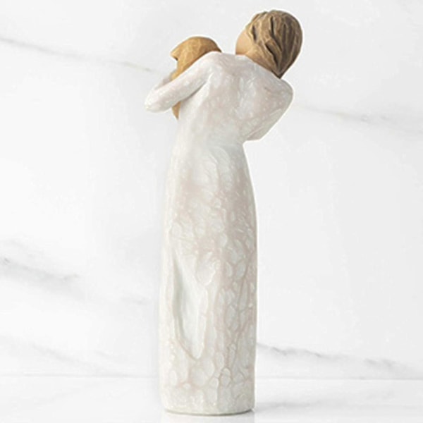 Venskabsengel, håndmalet mindefigur, gaver til kæledyrselskere -[HK] Stood Holding The Dog
