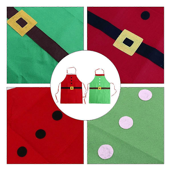 Jul Förkläde Tomte Förkläden för Hemmabruk Vattentätt 2-pack Set[HK]