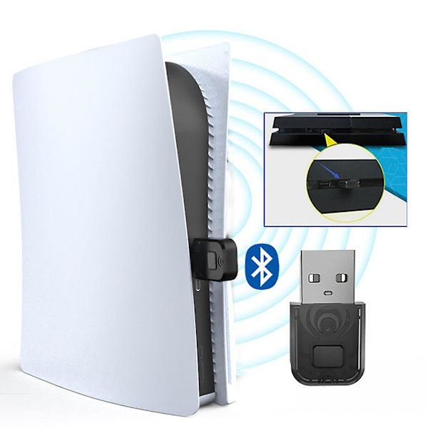 Sender for PS5 Bluetooth-kompatible hodesett Mottaker Hodetelefon Dongle