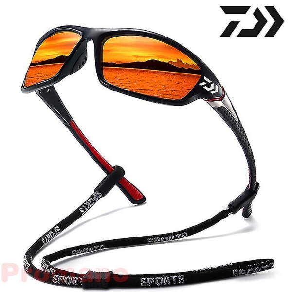 Shimano Polarized Fishing Sunglasses Men\'s Driving Shades Male Sun Glasses A(DAlWA Red Lens)