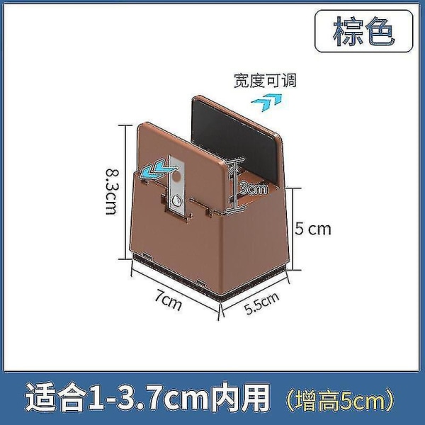 4x Sängynjalat Huonekalujen Korotuspalat 5/10cm Raskaat Säädettävät Pöydänjalat Jalkojen Pidennykset -jie[HK] Brown 10cm