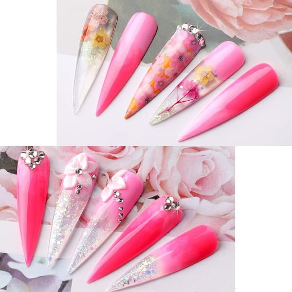 Pitkät Stiletto Extra Kärki Saranakynnet[HK] Transparent transparent