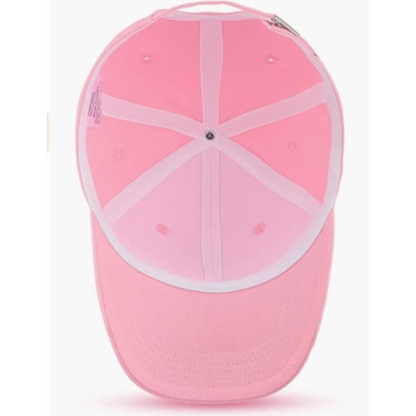 Ensfarvet baseballkasket bomuld Justerbar Pink