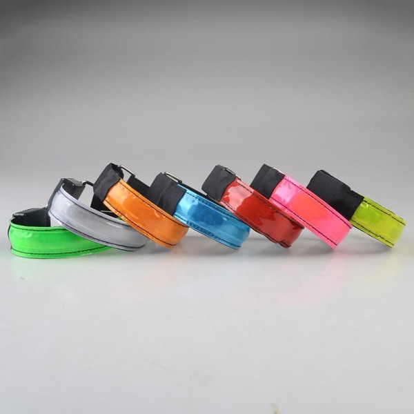 Oppladingsbar Reflex - LED Armband / Reflexband som Lyser[HK] 2-Pack Vit