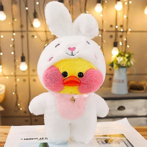 30cm Søt Lalafanfan Cafe And Til Enhjørning Totoro Panda Plysjleker Fylte Myke Dyre Dukker Til Barn Jenter Bursdagsgaver[HK] white rabbit
