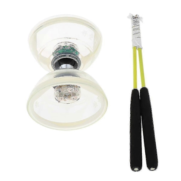 Professionell Diabolo Set Leksak Hög Hastighet Mjuk Jonglering Med Rep Hobbys Barn Klassisk Hand Lek Gåva[HK] White