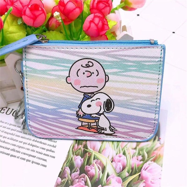 24 stiler Snoopy motekortholder Myntveske Kawaii Cartoon Anime Måltid Adgangskontrollkort Busskortveske med nøkkelringgaver[HK] M