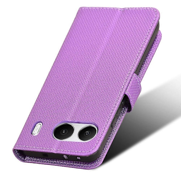 För OnePlus Nord 4 5G Telefonställ Fodral Diamanttextur PU Läder Plånboksfodral [HK] Purple