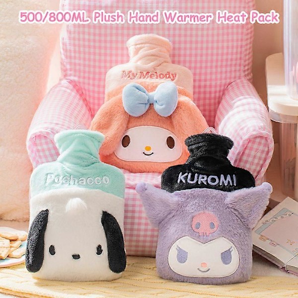 Sanrio Cinnamoroll Plysj Varmtvannsflaske Kuromi My Melody Gjenbrukbar Håndvarmer[HK] Kuromi 800ML
