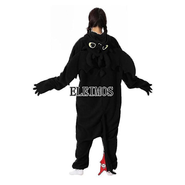 Aikuisten Kigurumi Onesie Piirretty Hampaaton Pyjama Aikuisille Naisille Miehille Eläin Pyjama Kotiasu Halloween Cosplay Juhla-asu[HK] White XL Fit 178-188cm