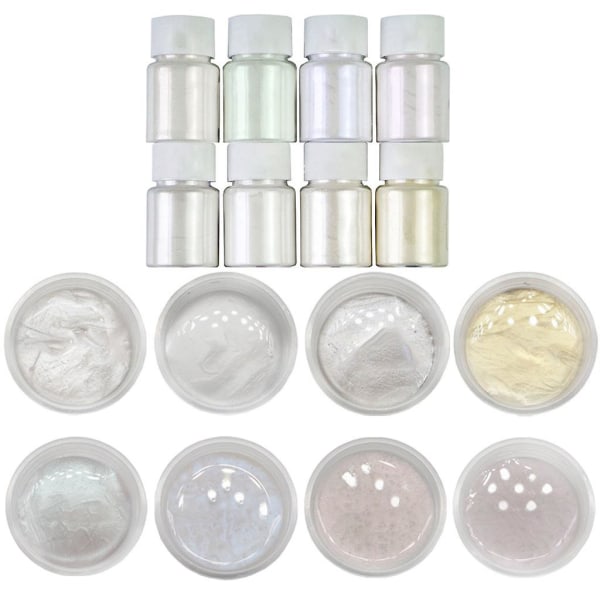 8 farver/sæt Glimmerpigmenter Epoxyharpiksfarvepulver Perleskinnende pigmenter