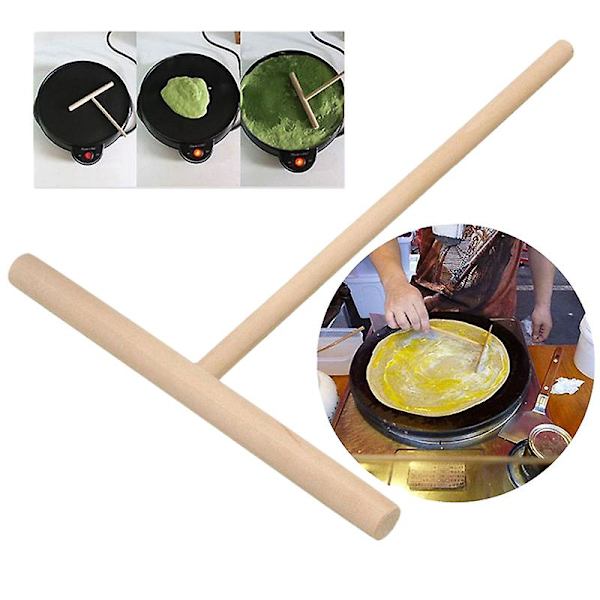 HK Trä Rake Rund Smetpannkaka Crepe Spreader Köksverktyg Kit Diy