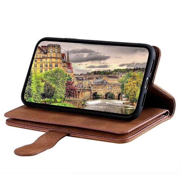 Telefonfodral för Xiaomi Redmi Note 14 Pro 5G 14 Pro 5G Poco X7 5G Läderfodral med dragkedja Plånbok 9 C[HK] Brown Multicolor