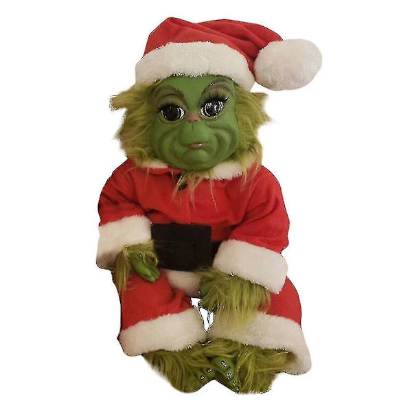 Julen Grinch Latex Plyschdocka Återfödd Baby Grinch Fylld Leksak Julgåva[HK] Red