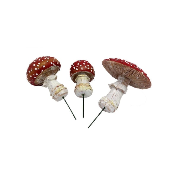 3 stk/sett Mini Mushroom Glow In The Dark Resin Crafts Fairy Garden Miniatures Garden Ornament Terrar([HK])