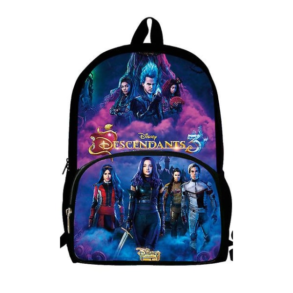 3 stk. Descendants 3 Rygsæk Piger Drenge Blyantsæske Skole Taske Anime Tegneserie Rygsæk Bærbar Computer Laptop Gave Til Børn[HK] only backpack2