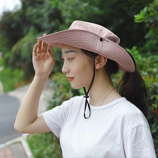 \"Solhatt dam solhattar bred brätte UV-skydd fiskehatt mesh\"[HK]