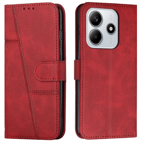 För Xiaomi Redmi Note 14 5G Fodral Ställ Flip Skyddande Läder Telefonskal - Svart[HK] Red Multicolor