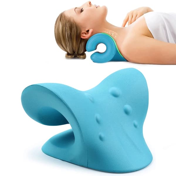 Cervical Traction Kudde for Neck Pain Relief - Adjustable Model[HK] blue